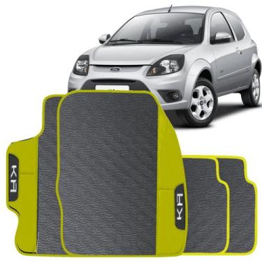Imagem de Lindo jogo tapete 4 peças carro automotivo  na cor amarelo ford ka 201