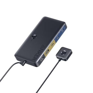 Imagem de Anker Switch Kvm Hdmi Usb 3.0, 5 Portas Usb 3.0, Suporta 4K A 60 Hz, Botão Remoto Magnético Para Alternar Entre Laptop E Desktop Com Um Clique, Funciona Com Dell, Macbook, Ipad E Muito Mais (Cabos I