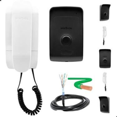 Imagem de Kit Interfone Porteiro Residencial IPR 1010 Intelbras com cabo 50 MTS 