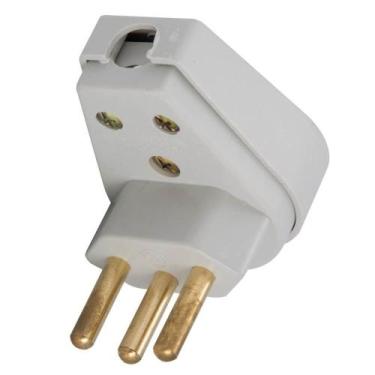 Imagem de Plugue Angular Cinza 2P+T de 20 Ampères e 250 Volts - 57401114 - TRAMO