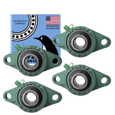 Imagem de PGN Bearings Rolamento de Bloco de Descanso Pgn Ucfl204-12 - Pacote de 4 Rolamentos de Bloco de Descanso Montados Em Flange - Rolamentos de Aço Cromado com Furo de 3/4" - Autoalinhamento