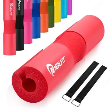 Imagem de NEALFIT Almofada de barra para agachamentos — Almofada protetora de ombro — Ótimo para agachamentos, pulgas e impulsos de quadril — Almofada de esponja de espuma — Ajusta-se perfeitamente às barras padrão e olímpicas
