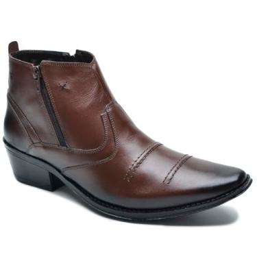Imagem de Botina Bota Masculina Country Texana Couro Legitimo Dt Cla 608 (42, Cafe)