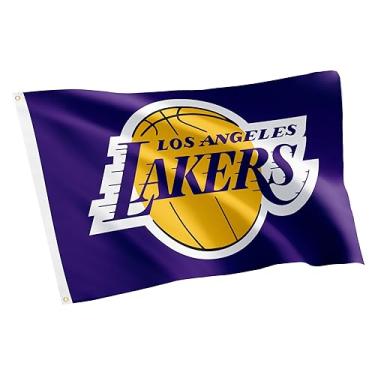 Imagem de Desert Cactus Bandeira do Los Angeles Lakers NBA National Basketball Association 100% poliéster interior exterior bandeiras 0,9 x 1,5 m LA (bandeira M)
