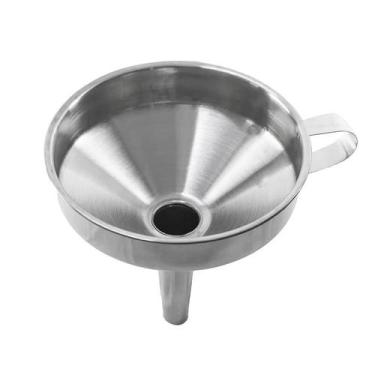 Imagem de Funil Aço Inox Grande 16x14 Cm Alça Garrafas Óleo Multiuso - FRIGOPRO