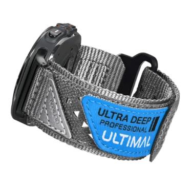 Imagem de ULTIMAL Pulseira compatível com Samsung Galaxy Watch 3 de 45 mm/Galaxy Watch de 46 mm/Gear S3 Frontier/Classic, pulseira esportiva de nylon de 22 mm para homens e mulheres (cinza, G)