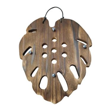 Imagem de Ｂｅｓｇａ Suporte de parede para samambaia chifre de veado, plantador suspenso, acessórios leves para musgo esfagno, estrutura de madeira economizadora de, Formato de Folha