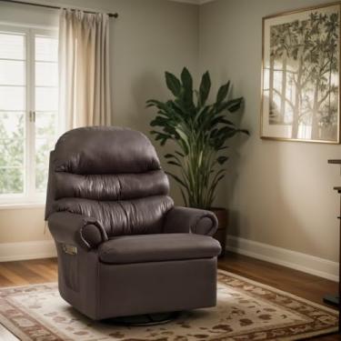 Imagem de Poltrona do Papai Amamentação Reclinavel Sala Quarto Corino Corano Acolchoada Marrom Top Sofas