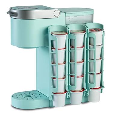 Imagem de STORAGENIE Suporte de copo K para Keurig K-Cup, armazenamento de cápsulas de café, montagem lateral | Suporte de parede, perfeito para balcões pequenos (3 fileiras/para copos de 15 K, azul oásis)