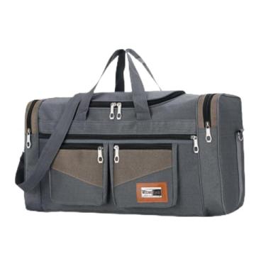 Imagem de TOKSHOP Bolsa Mala Viagem de Mão Ombro Transversal Ajustável Grande 60 Litros (Cinza)