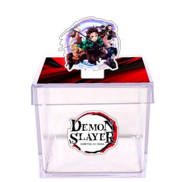 Imagem de Kit, 15 Demon Slayerr Caixinhas Acrílicas Decorativas, 5x5 cm, Caixas para Lembrancinhas