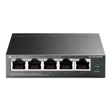 Imagem de Switch Gigabit Easy Smart 10-100-1000 C- 5 Portas (sendo 4 Poe) Tl-sg105pe Smb