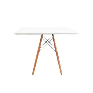 Imagem de Mesa De Jantar Quadrada 90x90 Cm Eiffel Pés Palito Branca