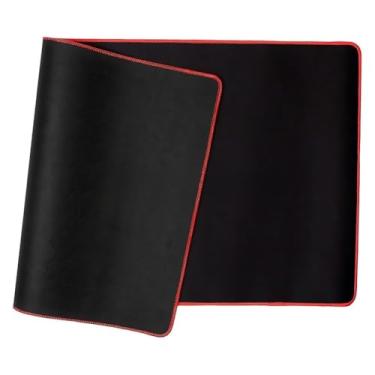 Imagem de Mouse pad grande com bordas grandes costuradas de 70x30 cm e mouse pad de 80x30 cm. (VERMELHO)