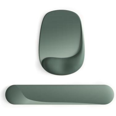 Imagem de Mouse pad ergonômico ErgoEase com suporte de pulso em gel - tecido de lycra premium, antiderrapante, ideal para laptop e desktop, escritório e jogos, acessórios de mesa (conjunto 09Sage Verde)