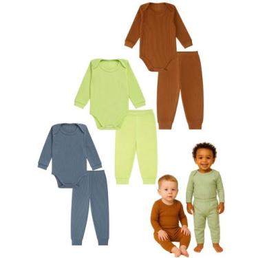 Imagem de Kit6 Body Bebê Mijão Basico Menino Menina 100 algodão RNGG Roupa Bebe 