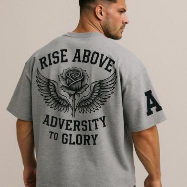 Imagem de Camiseta Streetwear Oversized Masculina rise above - swagon, GG