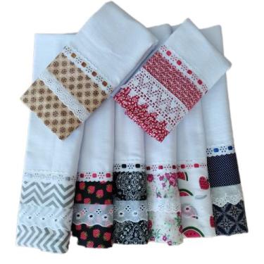 Imagem de Combo de Pano de Pratos 08 Unidades Bordados da Nice