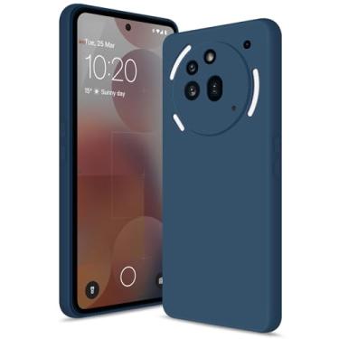 Imagem de Btstring Capa para Nothing Phone 3A Pro, capa de silicone macio com proteção de câmera atualizada, capa fina à prova de choque com forro de microfibra antiarranhões, azul