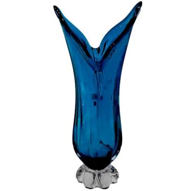 Imagem de VASO DECOR MURANO 18X12X40 CM AZUL SAFIRA
