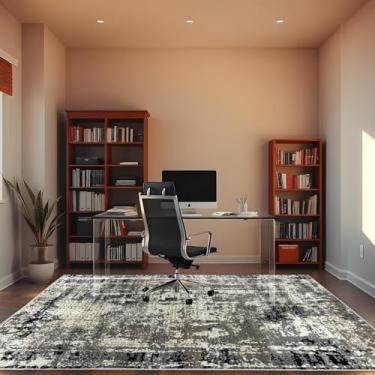 Imagem de 1 Tapete Escritório Grande Belga Luxo Es Mo 140 x 200 Vr (D3Mod Bege Cinza Preto Marfim - Moderno Manchado Abstrato)