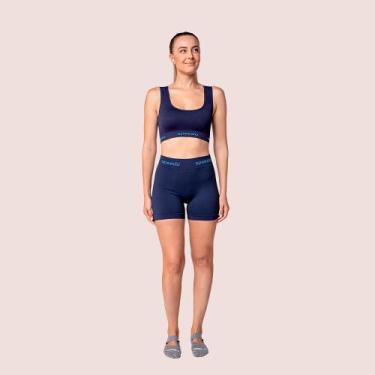 Imagem de Shorts Feminino Speedo Treino Canelado Com Elastano, Azul, Marinho, P