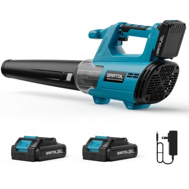 Imagem de Soprador de folhas sem fio para baterias Makita de 18 V, 600 CFM 190 MPH, motor sem escovas, 6 velocidades, 2 × 20 V, soprador elétrico leve para cuidados com o gramado, quintal, poeira, neve