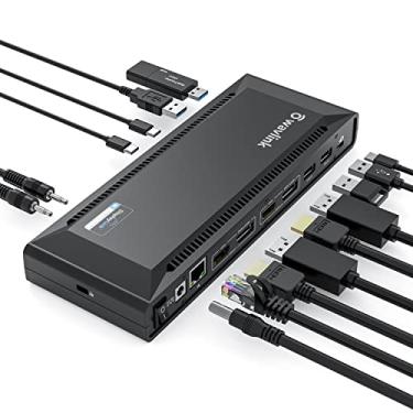 Imagem de WAVLINK Estação de ancoragem para laptop DisplayLink dupla 4K a 60Hz (2 HDMI + 2DP), carregamento PD de 100 W compatível com Thunderbolt 4/3, USB-C/A - M1 M2 M3 M4 Mac, Windows, Chrome, 6 portas USB