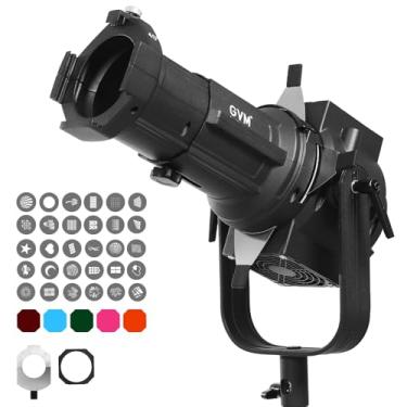 Imagem de GVM Great Video Maker Kit De Snoot Óptico Cônico Gvm, Fotografia Spotlight Com Lente Projeção 40°, 30 Gobos E 5 Filtros Cor, Montagem Bowens Foco Ajustável Para Estúdio, Luzes Vídeo Led Flash Até 60