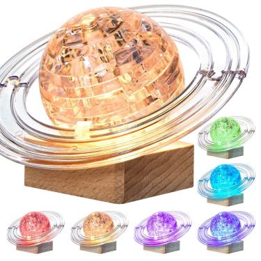 Imagem de 3D Crystal Puzzle Saturn 40 unidades com base iluminada para crianças maiores de 14 anos