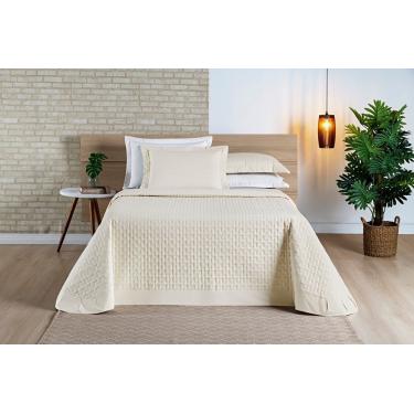 Imagem de Cobre Leito Madri Percal 200 Fios 100% Algodão Queen 03 Peças - Palha