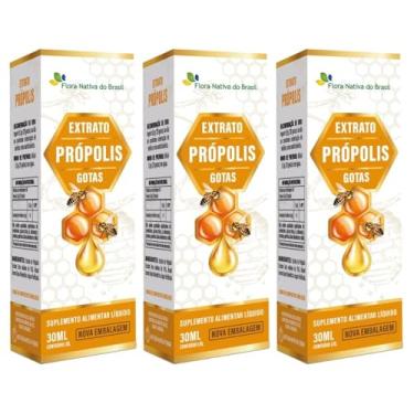 Imagem de KIT 3X Extrato de Própolis em gotas 30ml - Flora Nativa