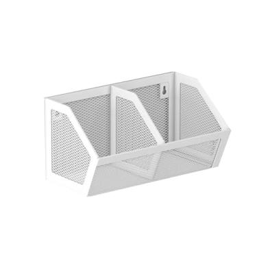 Imagem de WeiLaiKeQi Cesta de parede suspensa, cesto de armazenamento, porta-alhos, organizador de cozinha moderno, porta-temperos para sala de jantar, despensa, casa de, Branco 2 Grade