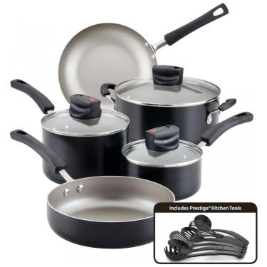 Imagem de Conjunto de Panelas e Frigideiras Antiaderentesb, 9 Peças, FARBERWARE 22397, Preto