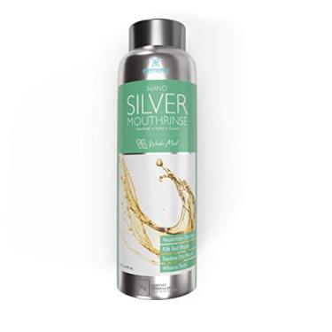 Imagem de Enxaguante bucal nano prata xilitol formulado por dentista com cálcio, pH equilibrado, fortalecimento do esmalte, enxágue oral sem álcool e flúor (hortelã)