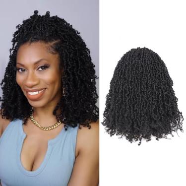 Imagem de Toyotress Cabelo de crochê Yanky Twist – 35,5 cm 8 pacotes (30 fios/peças) macio primavera mini torcido curto Bob Passion Twist, marrom escuro pré-enrolado tranças de crochê trançadas (35,5 cm, 2#-8P)