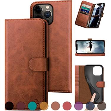 Imagem de DuckSky for iPhone 13 Pro Max 6.7" Genuine Leather Wallet case【RFID Blocking】【4 Credit Card Holder】【Real Leather】 Flip Folio Book Protective Cover Women Men for Apple 13ProMax Phone case Light Brown