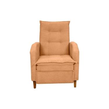 Imagem de Poltrona Amamentação Luxo Reclinável Com Assento Confortável Yaris Matrix Boucle Mostarda