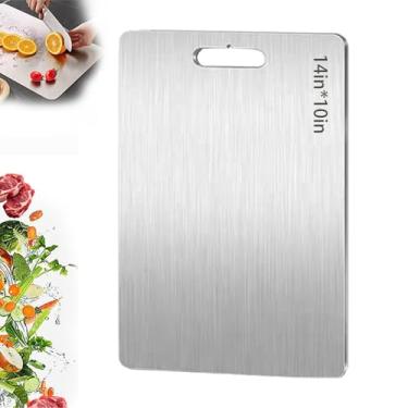 Imagem de Tábua de corte de titânio, 2025 Tábuas de corte de titânio 100% puro para cozinha, tábua de cortar dupla face antiaderente para cortar carne, vegetais, frutas, fácil de limpar (M)