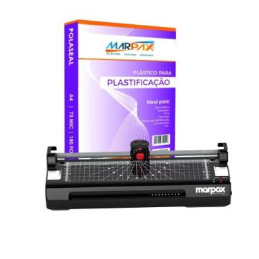 Imagem de Kit Plastificadora A3 com Refiladora + 100 Plásticos - 220V - Marpax