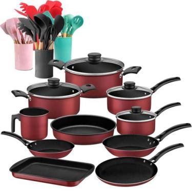 Imagem de Jogo de panelas tramontina 22 peças turim com utensilios de silicone p