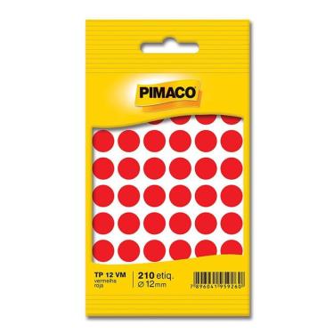 Imagem de Etiqueta adesiva TP12 vermelha Pimaco