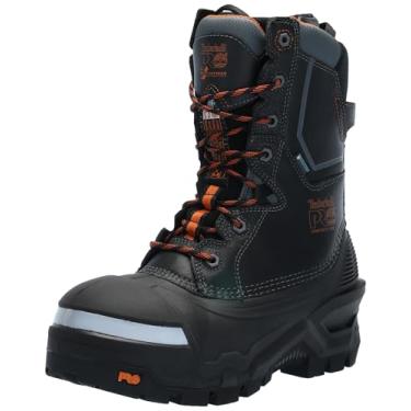 Imagem de Timberland PRO Bota de trabalho industrial masculina Pac Max 25 cm com bico de segurança e isolamento à prova d'água, Preto/Laranja-2024 Novo, 11 Wide