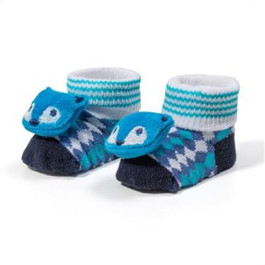 Imagem de Meia Pantufa Bichinho Recém Nascido Maternidade Enxoval Algodao Dallf (Azul, Rn)