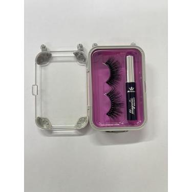 Imagem de Amzmam Kit de cílios magnéticos e delineador, cílios magnéticos de vison sintético premium, à prova d'água, longa duração, livre de crueldade, 1 par (XK-YG09)