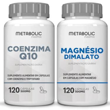 Imagem de Kit Coenzima Q10 + Magnesio Dimalato - 500Mg 240 Cápsulas - Metabolic Farma