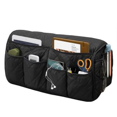 Imagem de Gloserin Organizador de poltrona, organizador de apoio de braço de sofá, organizador reclinável antiderrapante, suporte de controle remoto para poltronas, suporte de sofá com 14 bolsos de
