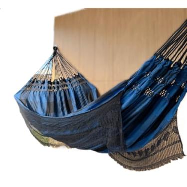 Imagem de Rede De Dormir Descanso Alto Padrao Jaguaruana Casal 4,50m 100% Algodão(AZUL)