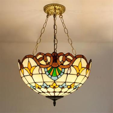 Imagem de Lâmpada Pingente de Vidro Colorido LED Contemporânea e Retro Criativa - Candelabro para Sala, Restaurante, Quarto, Hotel, Café, Bar e Corredor (Estilo 28 D40CM)