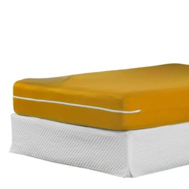 Imagem de Capa Protetora Para ColchãO Casal Queen/King - Com ZíPer Completo E Malha RespiráVel - Protetor ImpermeáVel E AntiáCaros(Mostarda,Solteiro)